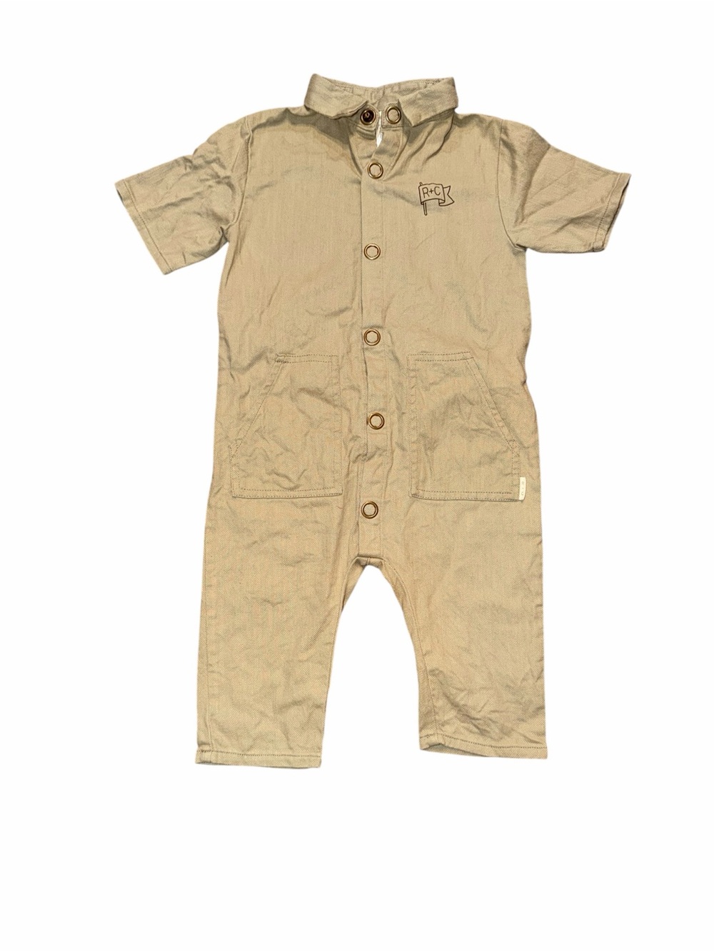Rylee + Cru Rhett Jumpsuit in Fern/khaki, Size 6-12m